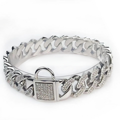 Wide Stainless Steel Pet Collar