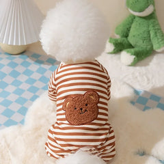 Bear Striped Dog Jumpsuit