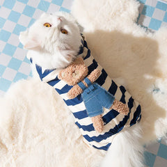 Bear Striped Dog Jumpsuit