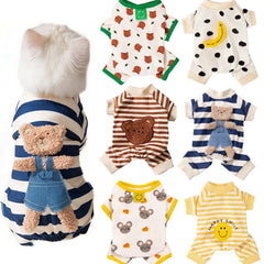 Bear Striped Dog Jumpsuit