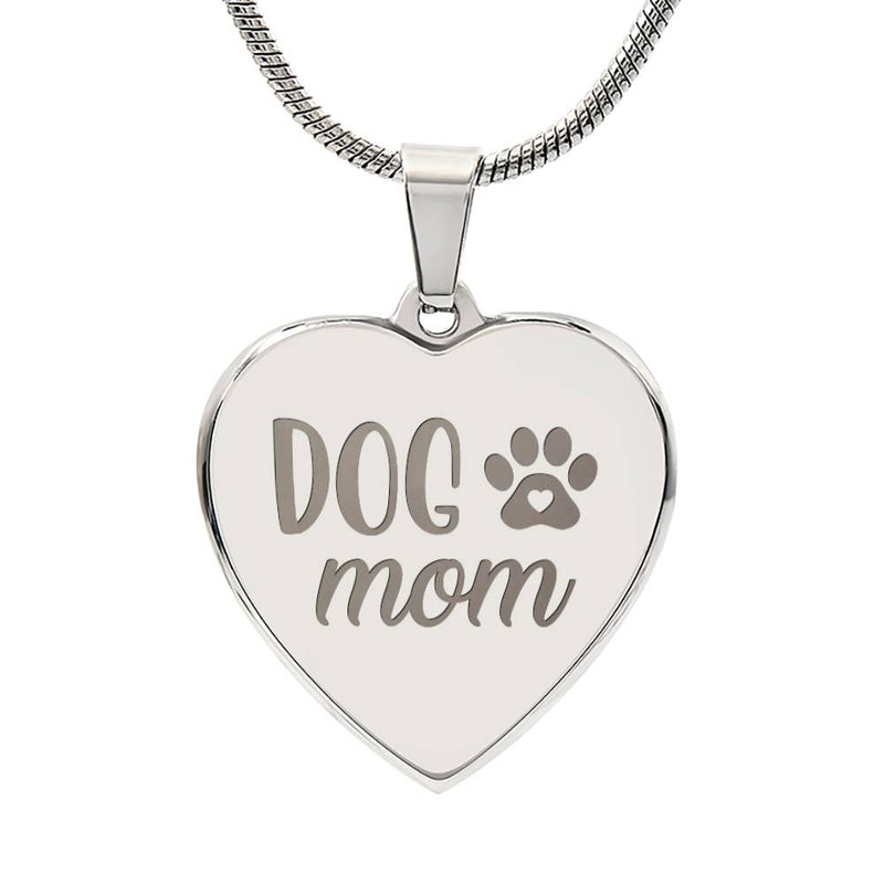 Steel Heart Necklace - Dog Mom