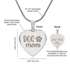 Steel Heart Necklace - Dog Mom