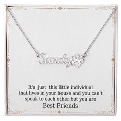 Personalized Paw Print Name Necklace - Best Friends