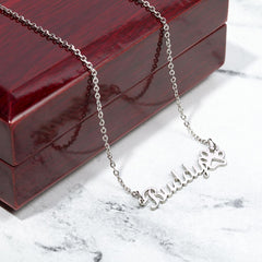 Personalized Paw Print Name Necklace (No MC)